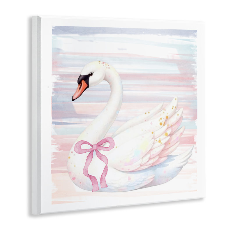 Plaque murale cygne pastel avec ruban, design par Kim Allen