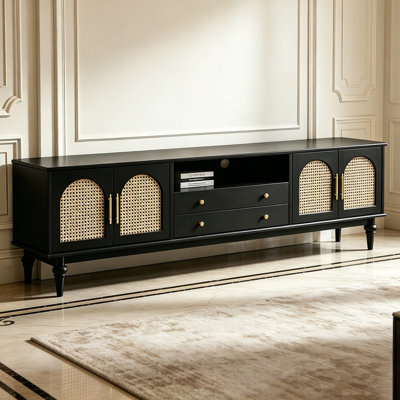 Black Solid Wood TV Stands