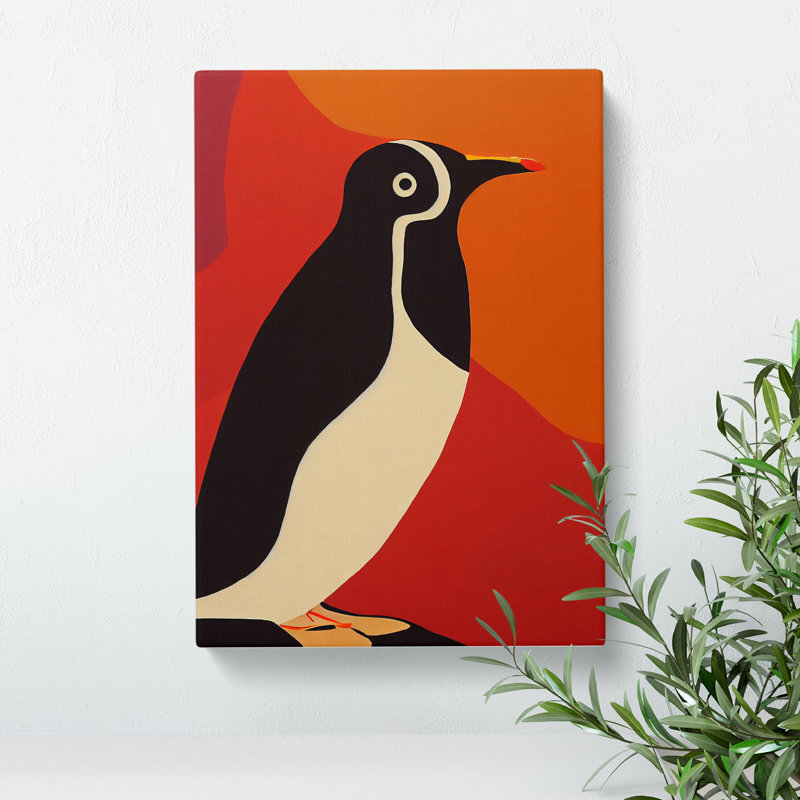 Penguin Abstract No.2 - Wall Art, Wrapped Canvas, 76cm H x 50cm W, No Matte
