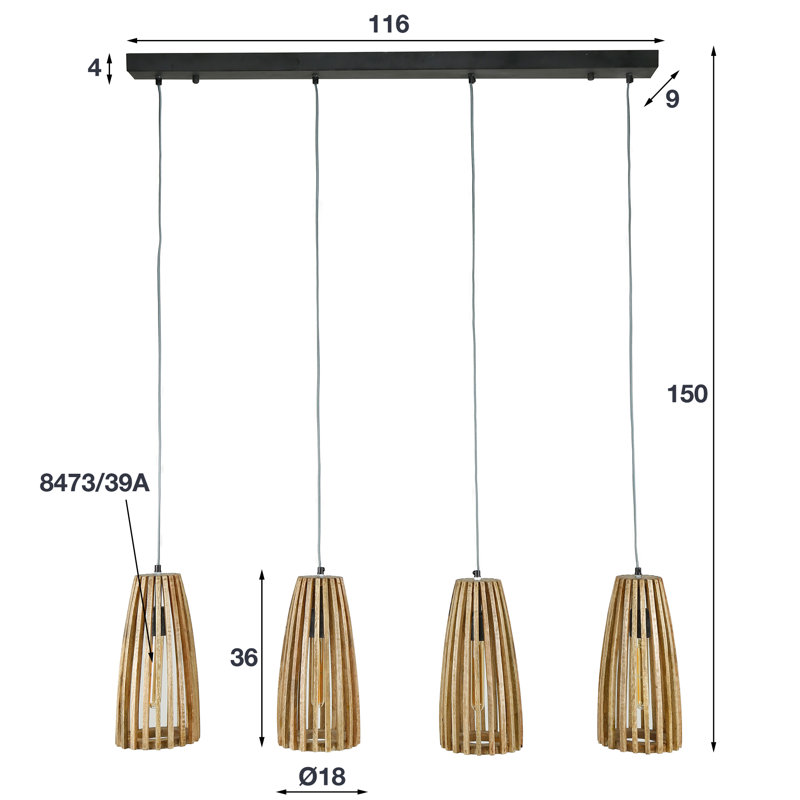 Montville 4 - Light Steel Pendant