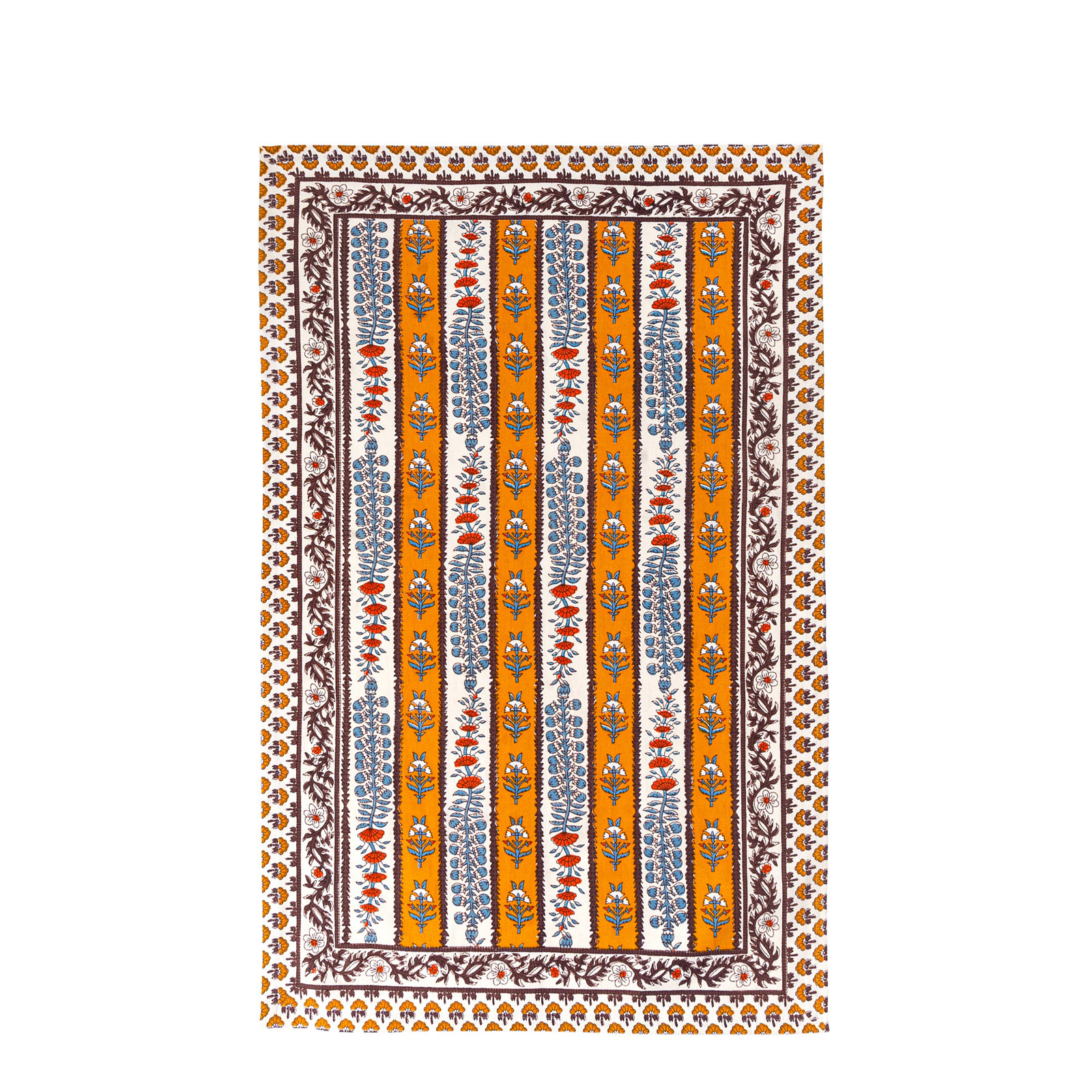 Charlemont Cotton Tea Towel, Dijon/Blue