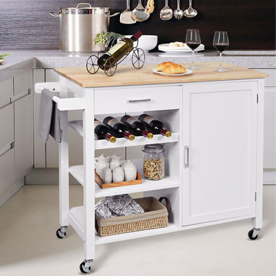 Versatile Freestanding Rolling Kitchen Island Cart Furniture