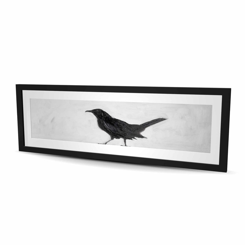 «Lonely Crow» - reproduction encadrée d'un oiseau noir et blanc | Décor, Noir