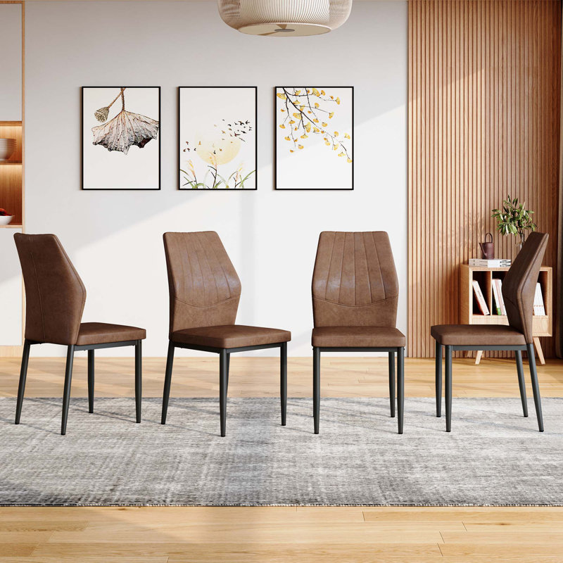 Chaises de salle à manger ergonomiques avec dossier à motif de coquillages et conception confortable, 4