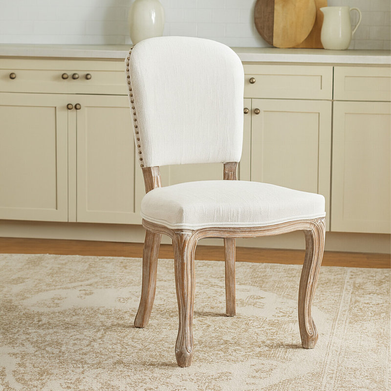 Hurd 50cm H Linen Upholstered King Louis Back Side Chair, White