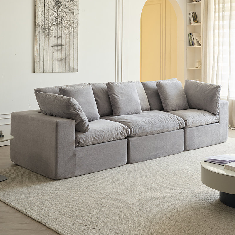 Canapé modulaire modulaire, canapé modulaire compressé en velours côtelé de style minimaliste moderne, canapé-lit, 3