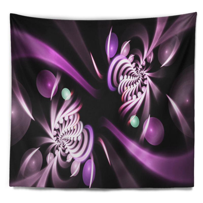 Tapisserie floral mauve sur noir 3d artful art, H 78 po x l 92 po