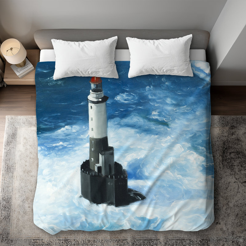 Classic Blue Marine Livingroom King Duvet Cover - Unleashed Waves