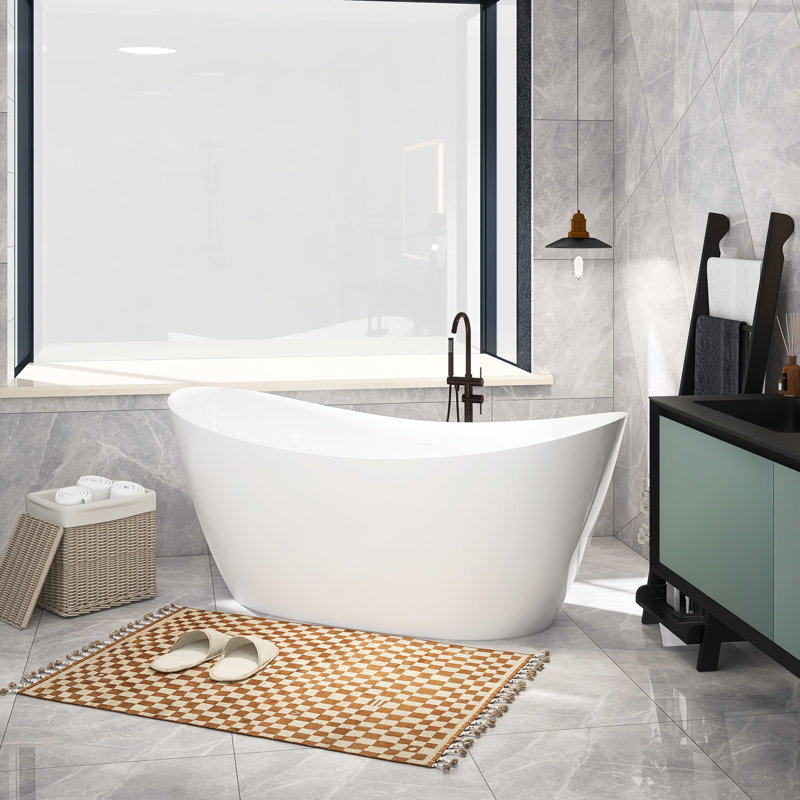 67.7'' x 30.3'' Freestanding Soaking Acrylic Bathtub