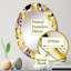 Miroir mural jaune et mauve à motif rétro-881405163