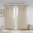 Floral Embellished Cuff Tab Top Solid Curtain Panel(Only 1 Pc Panel)