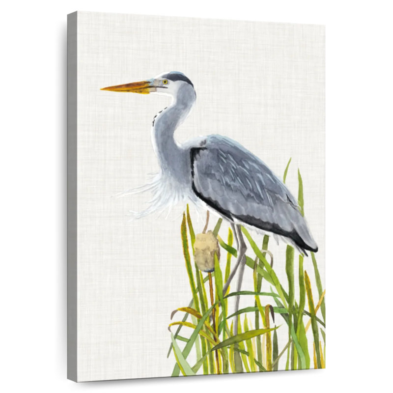 Brampt oiseaux d'eau et quenouilles II, H 45 po x l 30 po