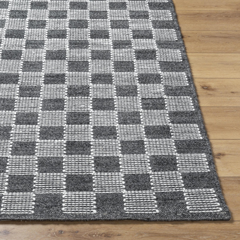 Hand Tufted Wool Checkered Indoor Rug, Rectangle 5' x 7'6"