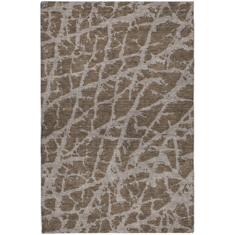 Premium Machine Washable Dream Shag ADS501 Crackle Rug, 3' x 5', Brown