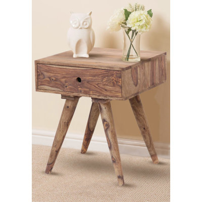 42cm W Solid Wood Bedside Table
