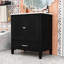 Meuble-lavabo de salle de bain avec lavabo en céramique, tablettes de rangement réglables, portes à fermeture en douceur et tiroir-1070340939