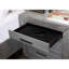 Grey Nightstand with USB Ports - Solid Wood, 3-Drawers, Metal Bracket Legs