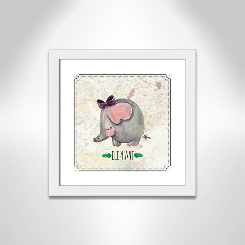 Jungle Day 3' Wall Decal, White Flat Framed, 16" H x 16" W x 0.6" D