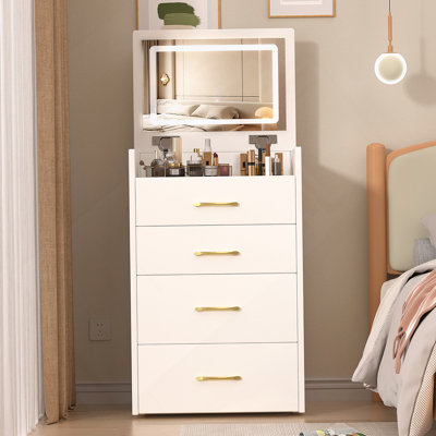 Meuble-lavabo 3 en 1 avec miroir ouvert