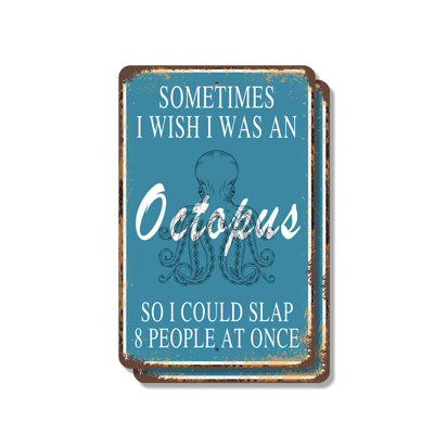 «Wish I Was an Octopus Slap» 8 personnes (paquet de 2) 8 po x 12 po