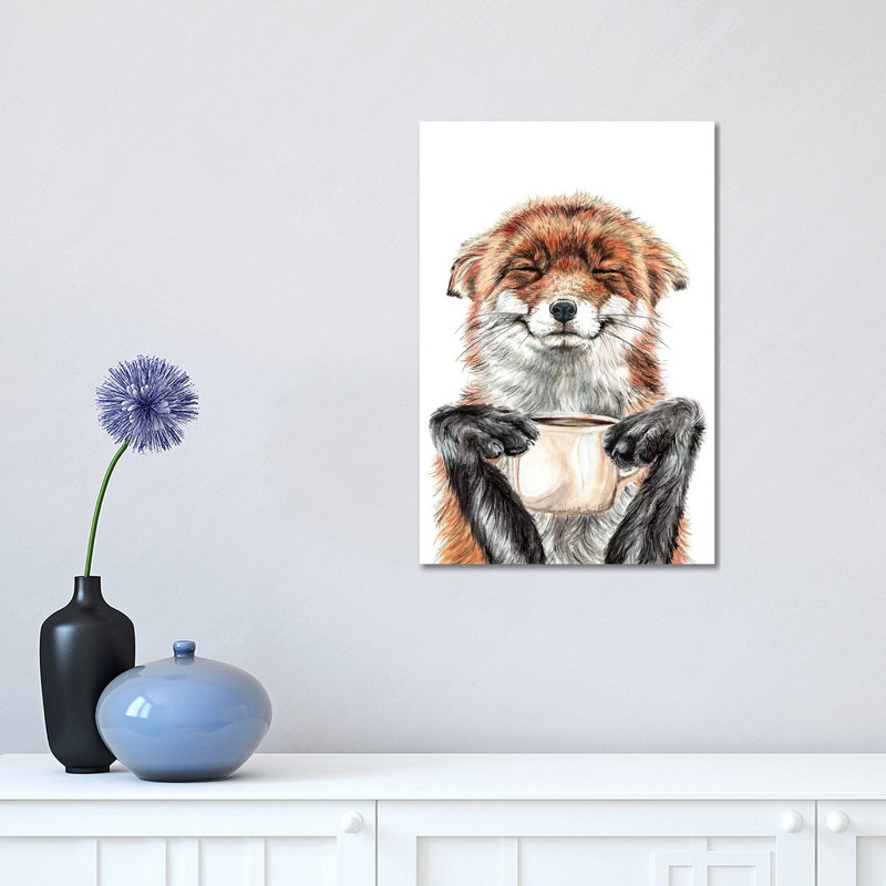 Morning Fox by Holly Simental - Print on Canvas, 30.48 cm H x 45.72 cm W, Wrapped Canvas