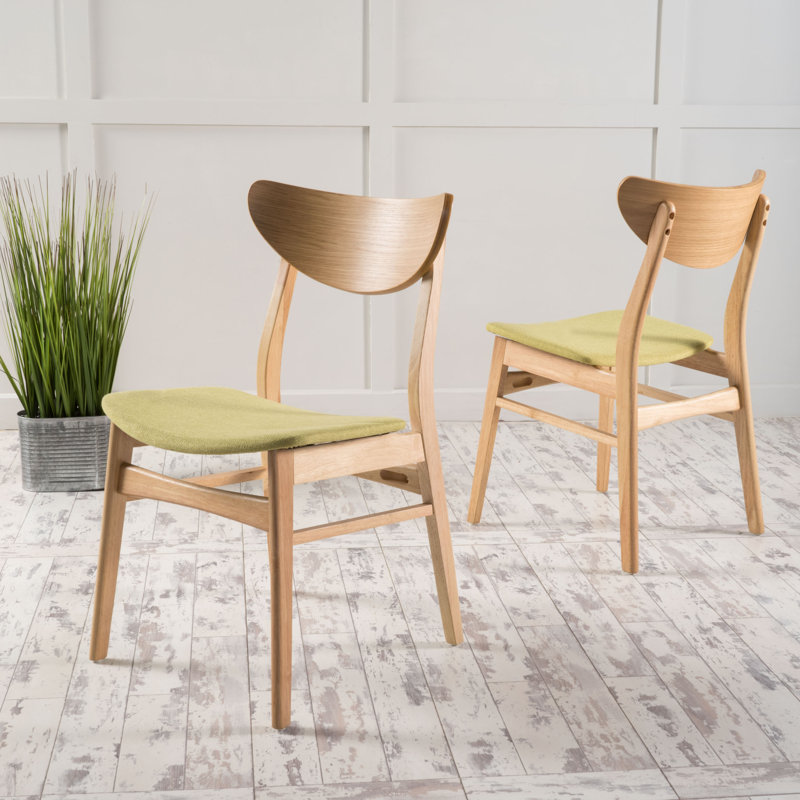 Chaise d'appoint à oreilles en bois massif en chêne naturel