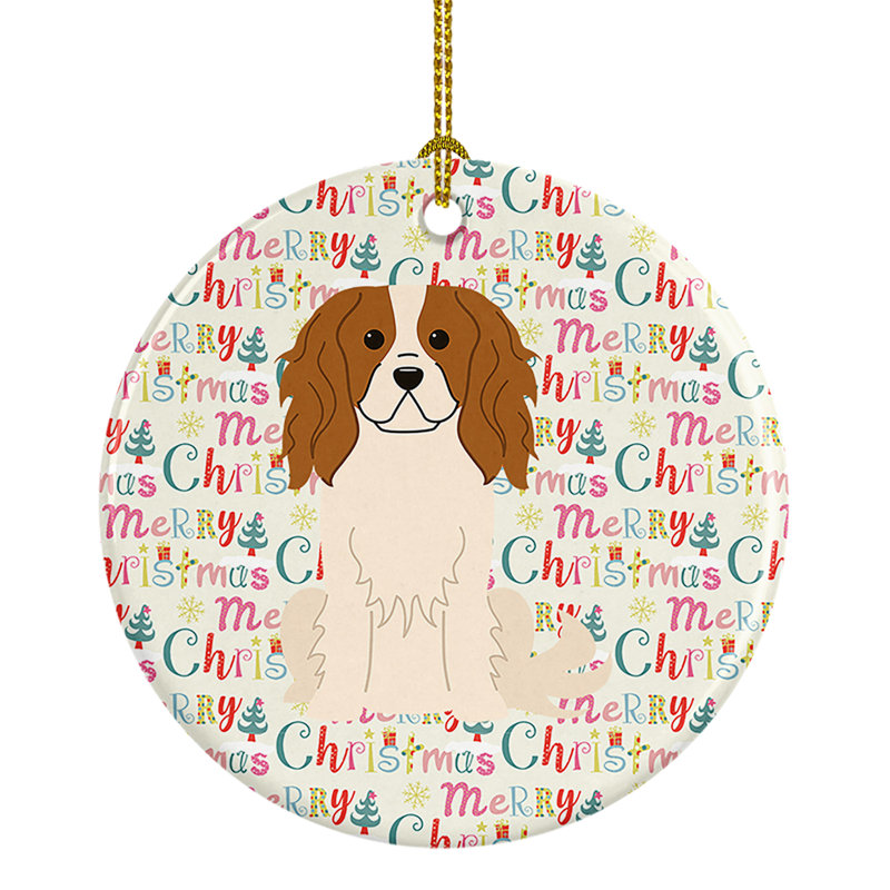 Ornement suspendu Merry Christmas Cavalier Spaniel