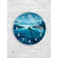 Bleu paysage horloge murale en verre trempé, horloge surdimensionnée, scène de lac horloge, décoration murale moderne, horloge décorative, horloge silencieuse décorative-2132170592-2132170621