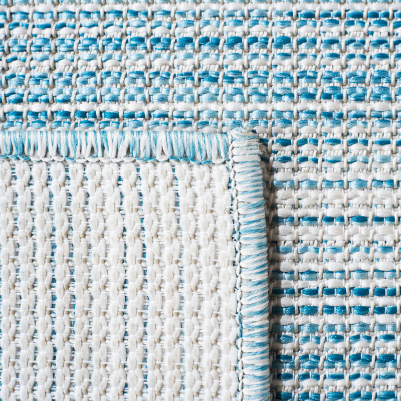 Medena 231 Area Indoor/Outdoor Area Rug In Aqua Ivory / Multi, Rectangle 5'1" x 7'6"