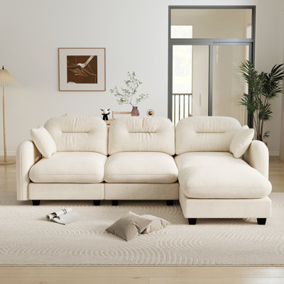 Canapé modulaire en L 107 po en chenille avec canapé