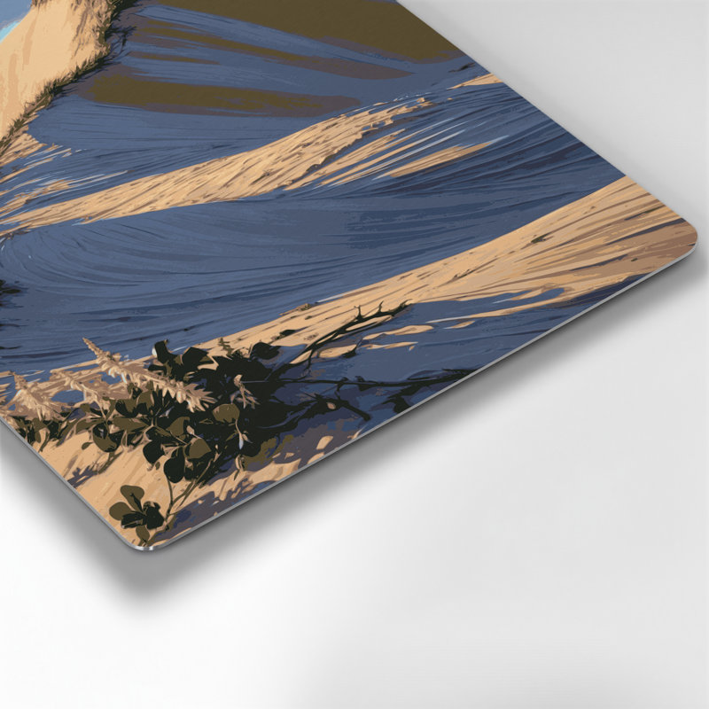 Hawaiian Sand Dunes, art mural gris en métal, H 16 po x l 16 po
