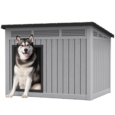 Grande niche pour chien résistante aux intempéries avec toit amovible pour une utilisation intérieure et extérieure
