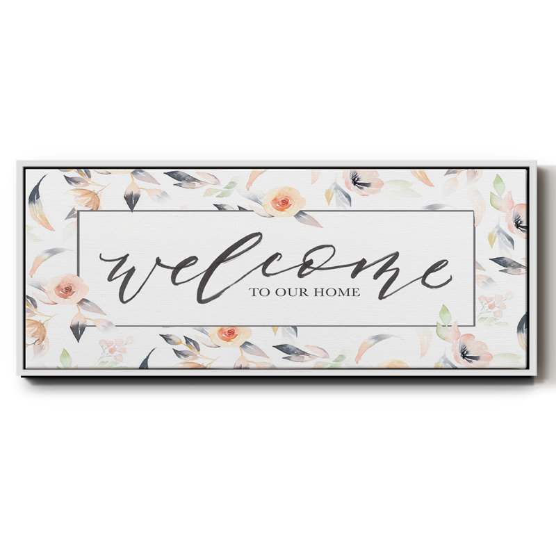 Welcome to Our Home- Framed Canvas, 8" H x 20" W