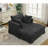 Oversized Corduroy Chaise Longue With Ottoman-1119530559