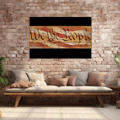 Us Constitution Superimposed On Flag Contemporary Architecture Art