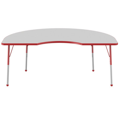 48" x 72" Kidney T-Mold Activity Table with Adjustable Legs