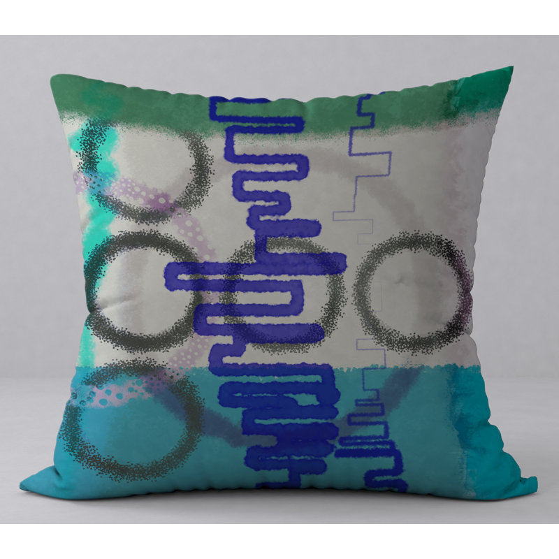 Abstract Reversible Throw Pillow, 18" H x 18" W