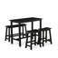 Ensemble de salle à manger 4 pièces comprenant une table de salle à manger rectangulaire et 2 tabourets avec banc, noir brossé-1504682012-1504807772-1504807773