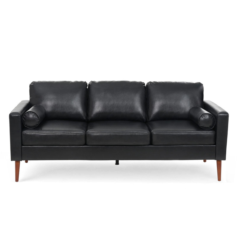Canapé Kindrick, Similicuir noir