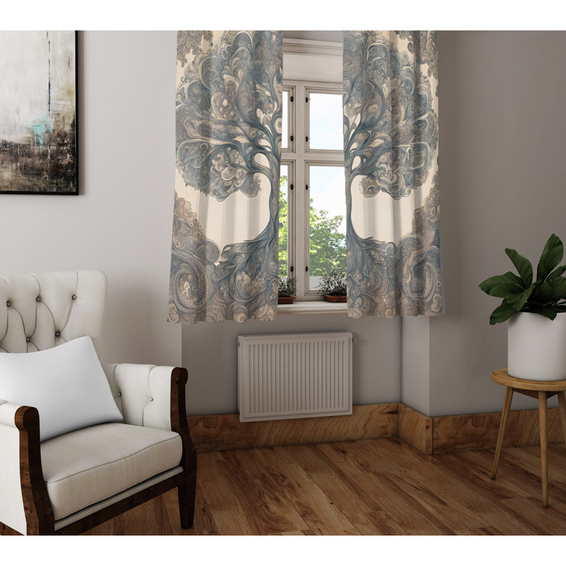 Paire de rideaux semi-transparents en polyester Chereen, L 56 po x L 78 po