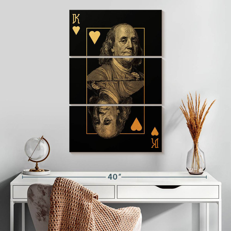 Senne King Franklin of Hearts, H 32 po x l 20 po