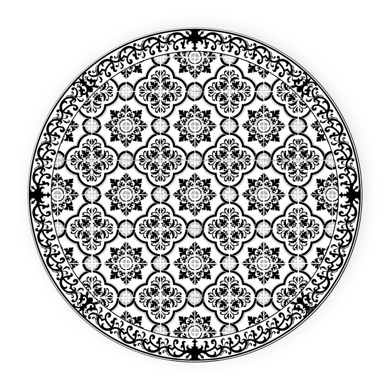 Bynoe Non-Slip Floral Indoor Doormat, Round 136cm