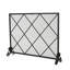 Pare-feu - Cadre en fer, panneau simple avec motif de losanges classique, l 40,55 po x P 8,72 po, H 32,46 po, foyer de style contemporain noir de style diamant, 40,55 po, 8,72 po, 32,46 po