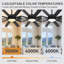 Ventilateur de plafond à 3 pales de 52 po avec lumière et télécommande Markku, moteur à courant continu, tiges verticales de 5 po / 10 po, 3 couleurs DEL-238571638-239475994