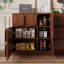 Buffet 2 pièces moderne en bois brun avec tiroirs et armoires