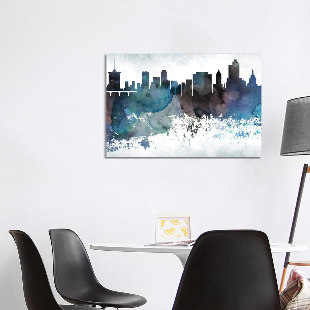 Tulsa Bluish Skyline by WallDecorAddict - Wrapped Canvas Gallery-Wrapped Canvas Giclée
