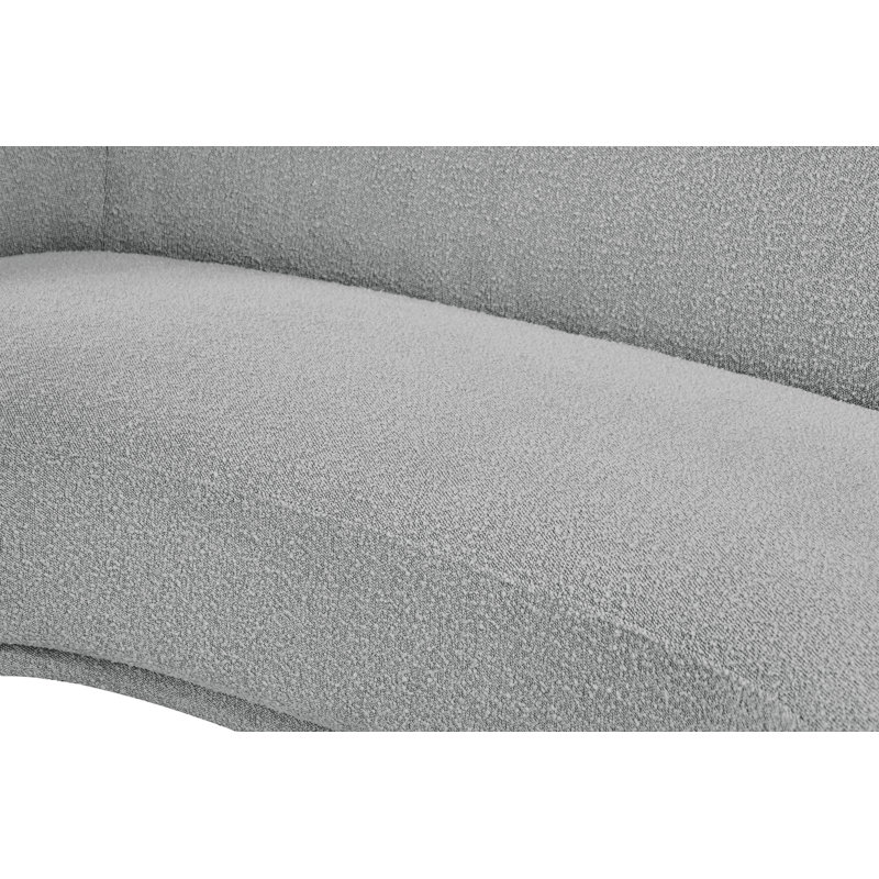 Canapé Chesterfield Hyde, Tissu gris bouclé, H 27,5 po x l 64 po x P 38 po