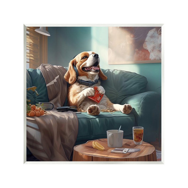 «Happy Dog on Couch» par Jim Baldwin