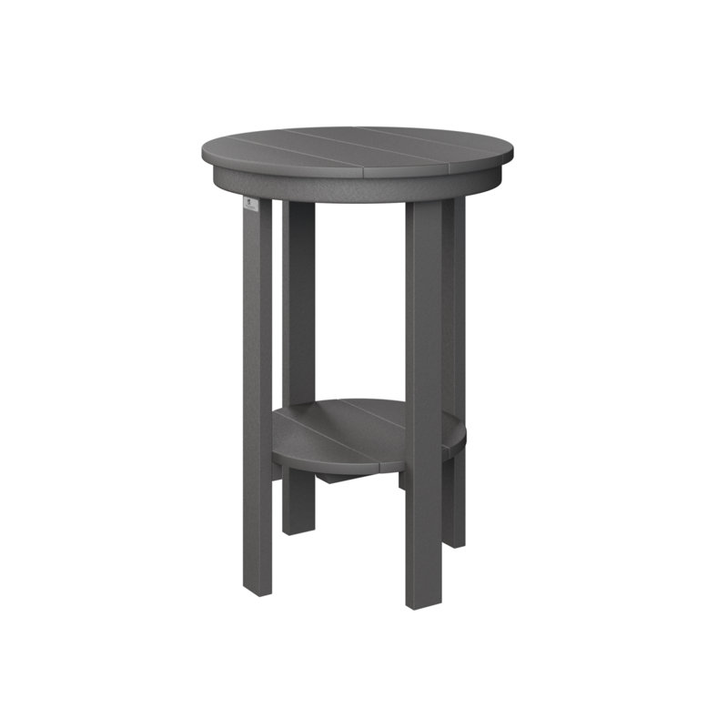 Outdoor Round End Counter Table, Smoke Gray