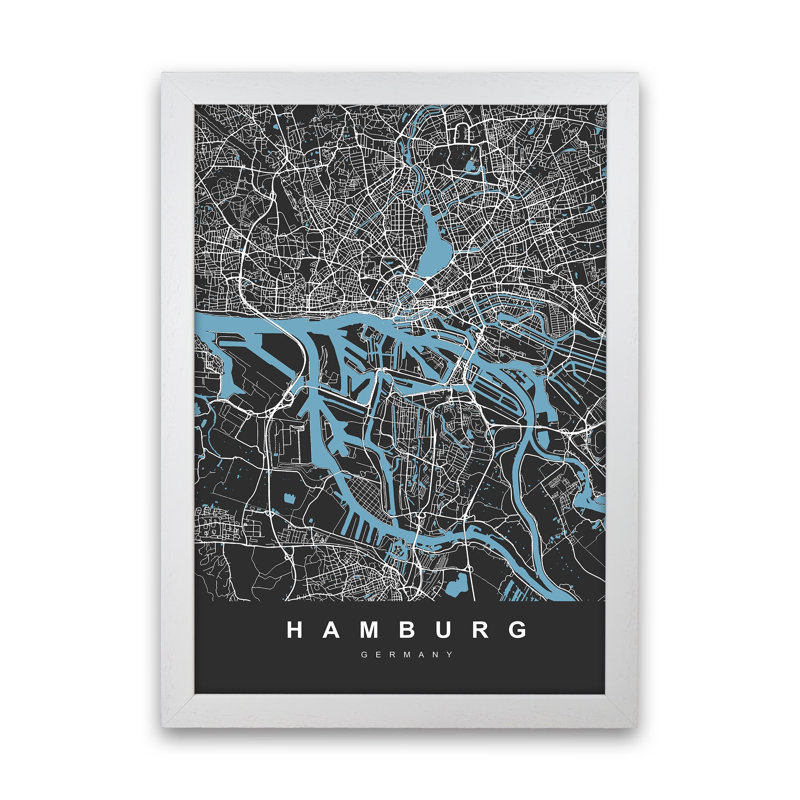 Hamburg - Print, White Paper, 88cm H x 64cm W x 3cm D